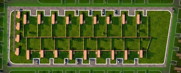 3D aerial map of the highlighted Savannah Acres lot section